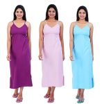 Women Cotton Maxi Seamless Bra Nighty Slip - Pack of 3 - Image 5