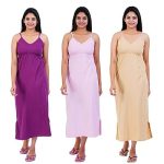 Women Cotton Maxi Seamless Bra Nighty Slip - Pack of 3 - Image 4