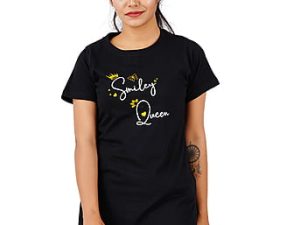 Printed Regular Fit T Shirt -Black