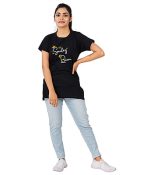 Printed Regular Fit T Shirt -Black - Image 7