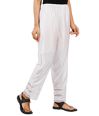 300x300 (37) White Wemyc Women's Nylon Ankle Length Pants / Capris / Pant slip - Image 4