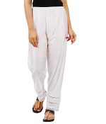 White Wemyc Women's Nylon Ankle Length Pants / Capris / Pant slip