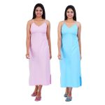 Women Cotton Maxi Seamless Bra Nighty Slip - Pack of 2