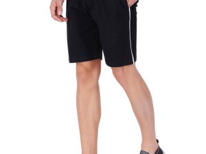 Wemyc Men's Cotton Blend Regular-Fit Plain Shorts | Expandable Elastic Waist Shorts with 2 Pockets | Stretchable Sports Wear Trouser for Men