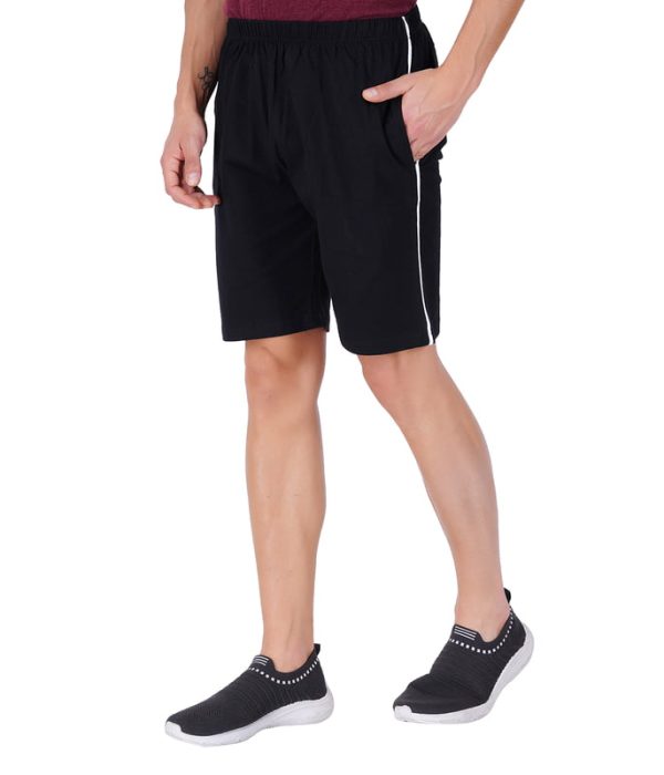Wemyc Men's Cotton Blend Regular-Fit Plain Shorts | Expandable Elastic Waist Shorts with 2 Pockets | Stretchable Sports Wear Trouser for Men - Image 1