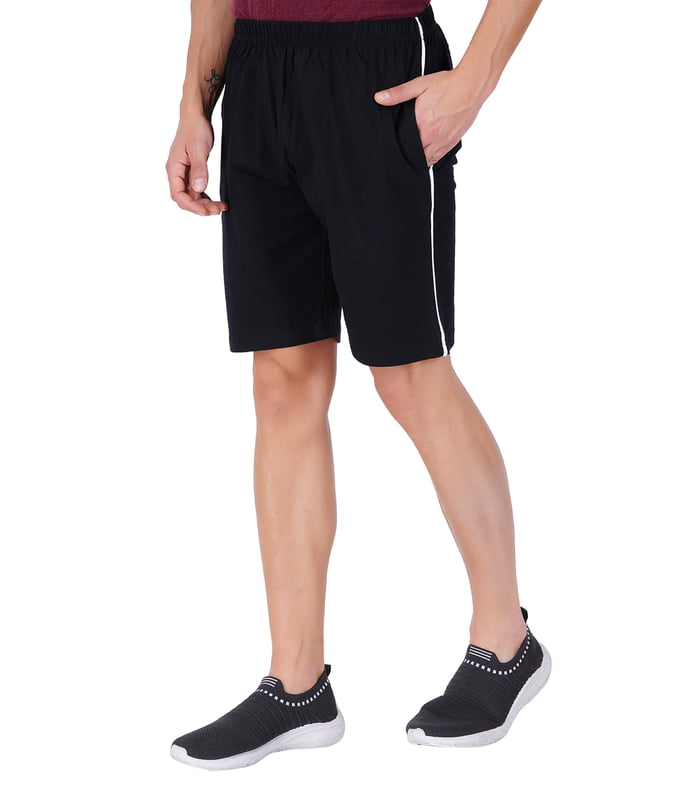600x600 (23) Wemyc Men's Cotton Blend Regular-Fit Plain Shorts | Expandable Elastic Waist Shorts with 2 Pockets | Stretchable Sports Wear Trouser for Men - Image 1